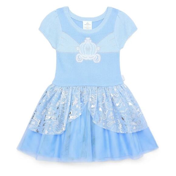 Cinderella Disney Princess Knit Tulle Toddler Dress Size 5T - Picture 1 of 6